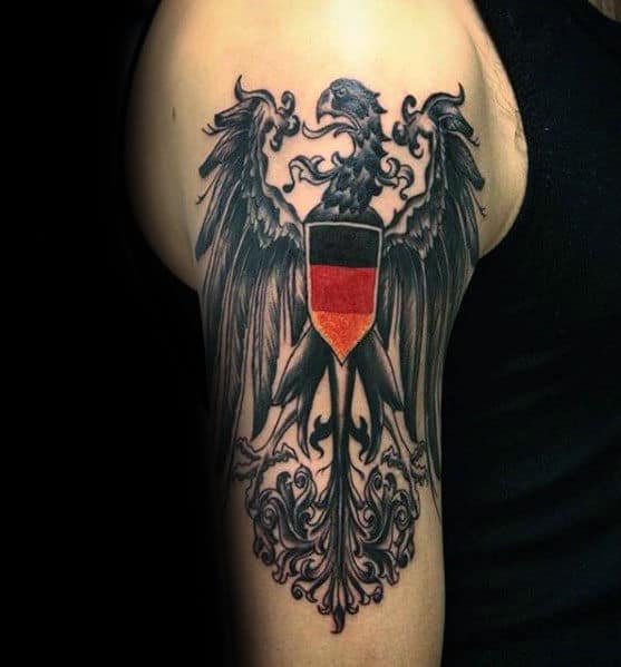 Guy With Arm Tattoo German Eagle Design