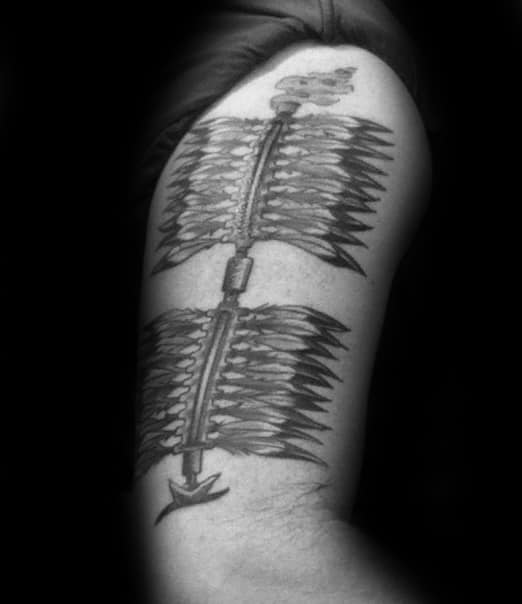Guy With Black And Grey Ink Arrows Fsu Tattoo Design