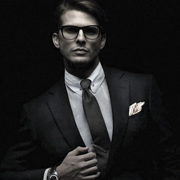 Guy With Cool Black Suit Clothing Style