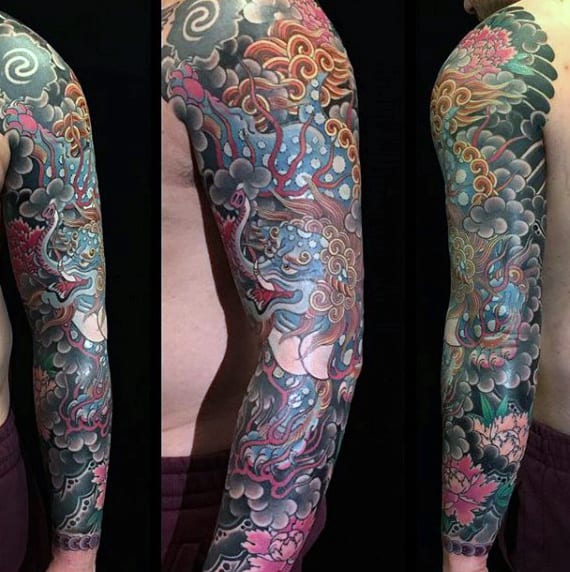 Guy With Elegant Japanese Sleeve Tattoo