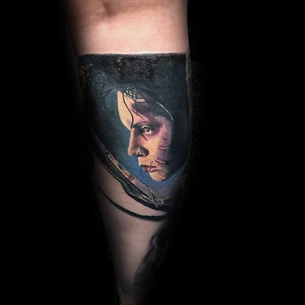 Guy With Forearm Edward Scissorhands Tattoo Design