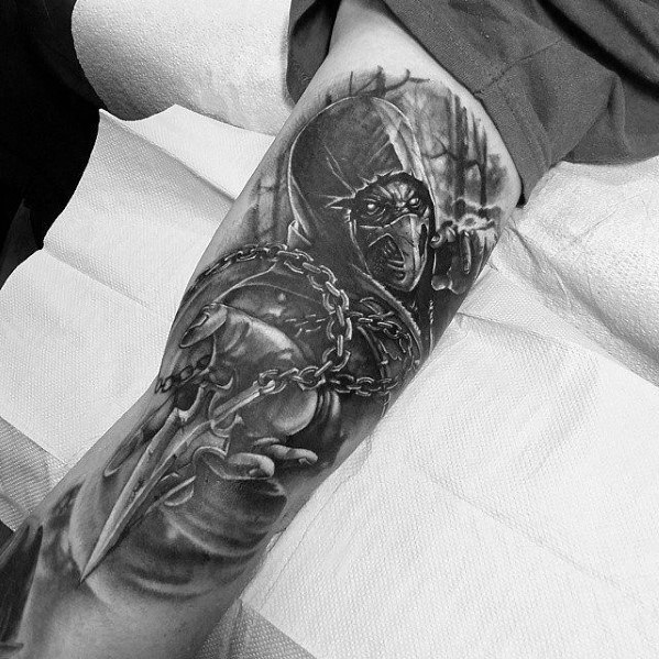 Guy With Gamer 3d Inner Arm Tattoo Design
