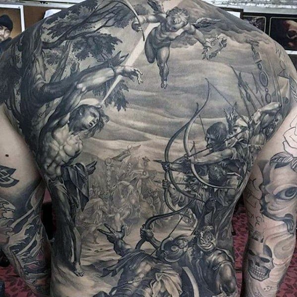 Guy With Greatest Tattoo Design On Back