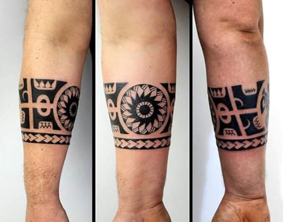 Guy With Hawaiian Armband Tribal Tattoo Design