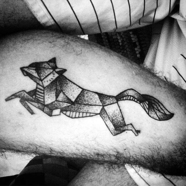 Guy With Jumping Geometric Fox On Forearms