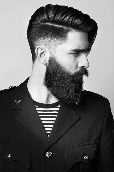 Guy With Low Fade And Long Length Hard Part Hair