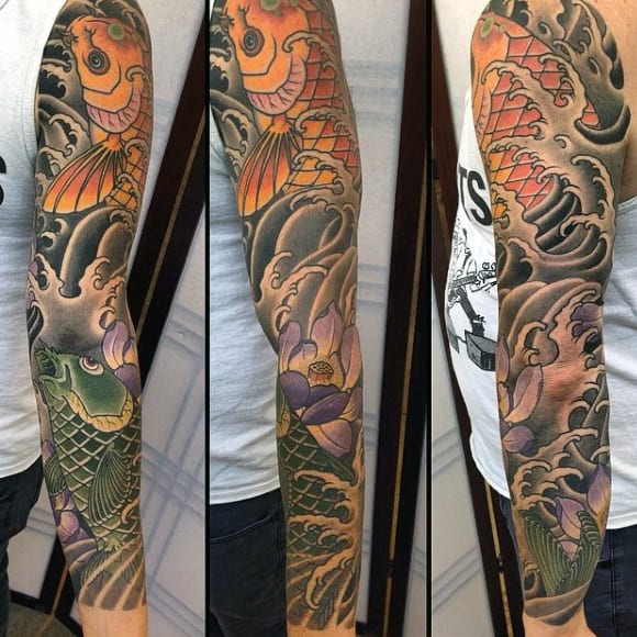 Guy With Phenomenal Japanese Sleeve Tattoo