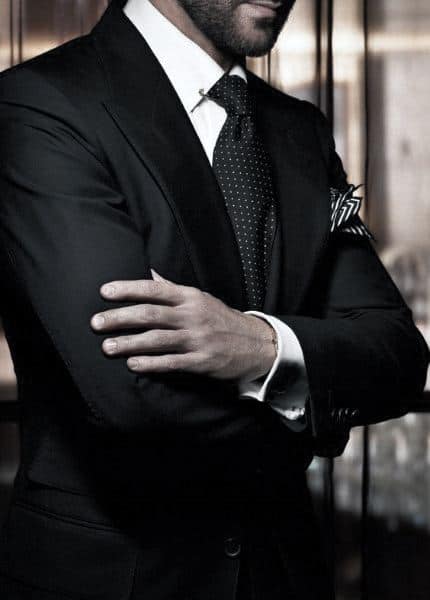 Guy With Sharp Looking Black Suit Outfit
