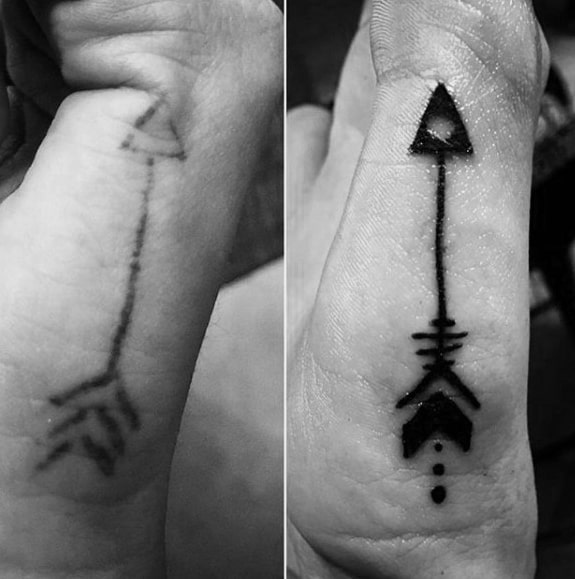 Guy With Small Arrow Tattoo Design Side Of Hand