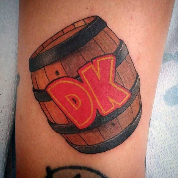 Guy With Small Forearm Donkey Kong Tattoo Design