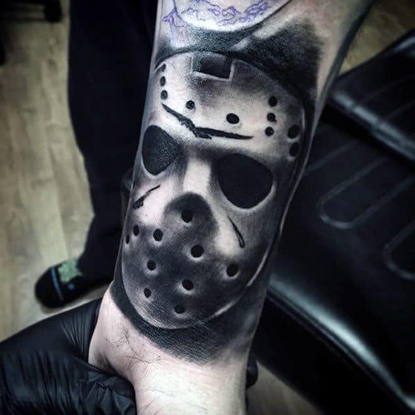Guys 3d Wrist Tattoo Ideas Jason Mask Designs