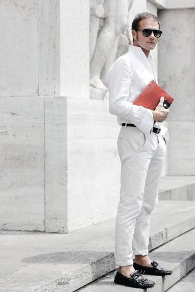 Guys All White Outfit Business Casual Style Design Ideas