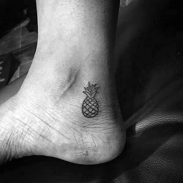 Guys Ankle Pinapple Tattoo Design Ideas