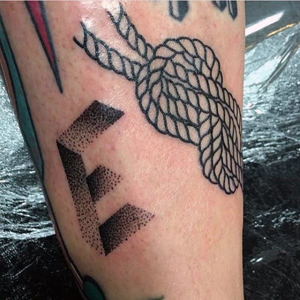 Guys Ankles Twisted Rope Tatto