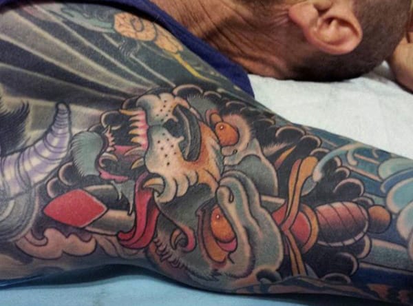 Guys Armpits Devil Tattoo