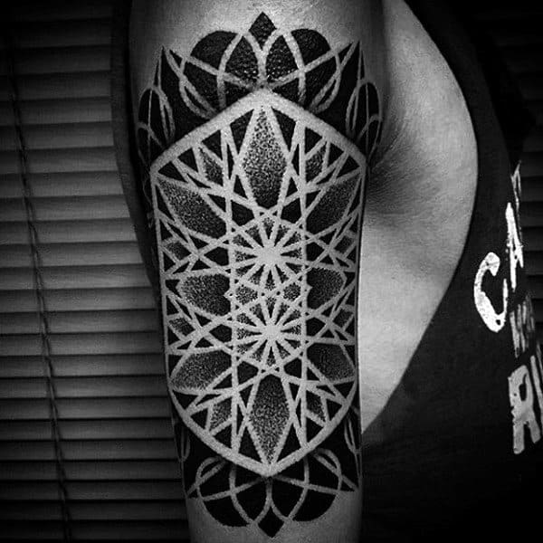 Guys Arms Black Pattern Tattoo