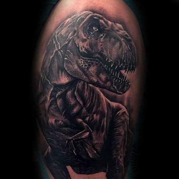 Guys Arms Majestic Dinosaur Tattoo
