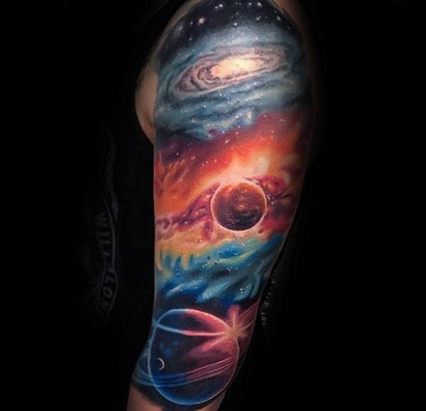 Guys Arms Marvellous Astronomy Tattoo