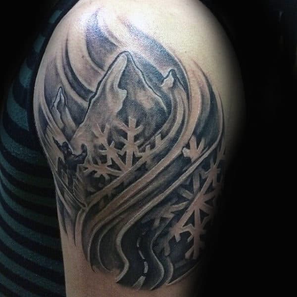 Guys Arms Snowboard Pathways Tattoos