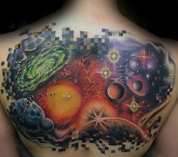 Guys Back Astronomy Tattoo