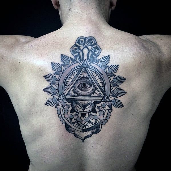 Guys Back Illuminati Tattoo