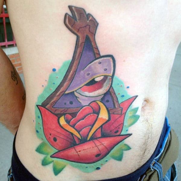 Guys Back New School Tattoo