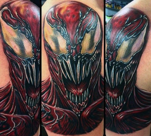 Guys Carnage Tattoo Design Ideas On Upper Arm