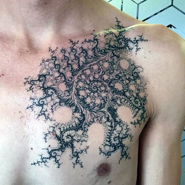 Guys Chest Factal Tattoo