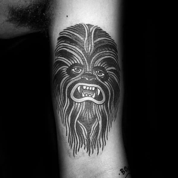 Guys Chewbacca Retro Traditional Arm Tattoos