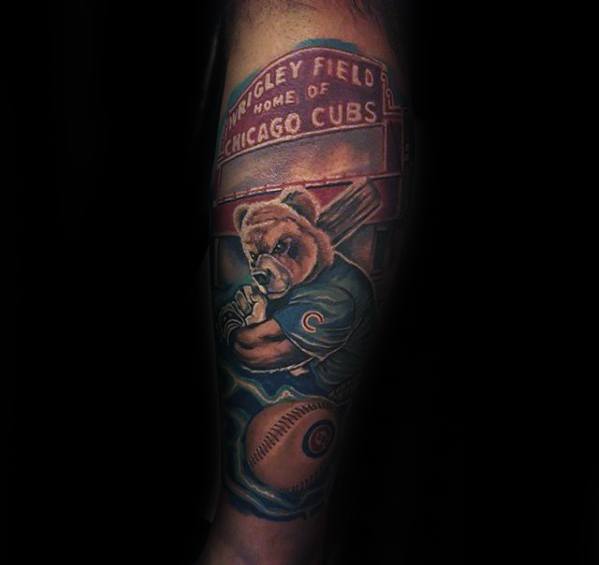 Guys Chicago Cubs Tattoo Design Ideas Forearm Sleeve