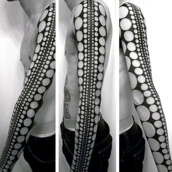 Guys Circle Full Sleev Geometric Tattoos