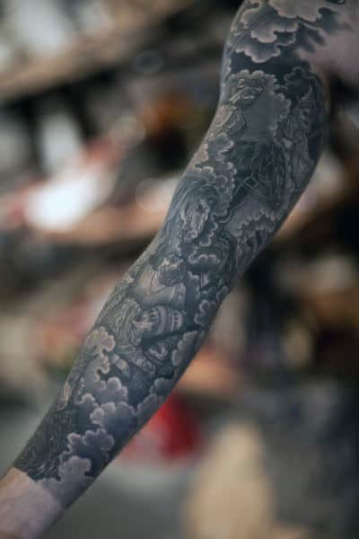 Guys Cloud Sleeve Tattoos