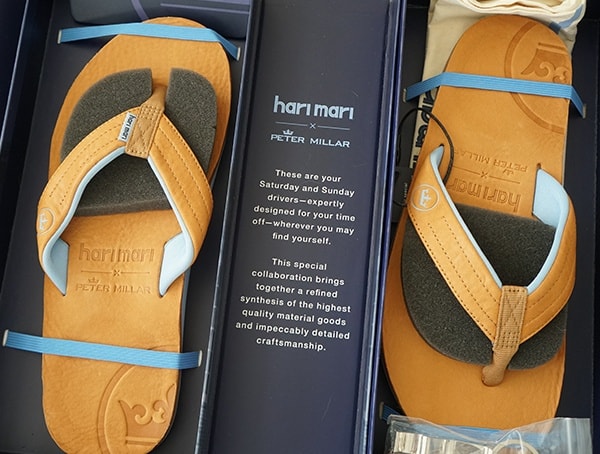 Guys Cognac Leather Hari Mari Peter Millar Flip Flops