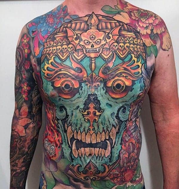 Tibetan skull design on full torson