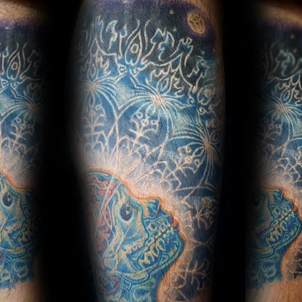 Guys Consciousness Tattoo Deisgns Leg Sleeve
