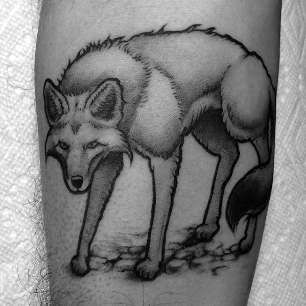 Guys Coyote Tattoo Design Ideas