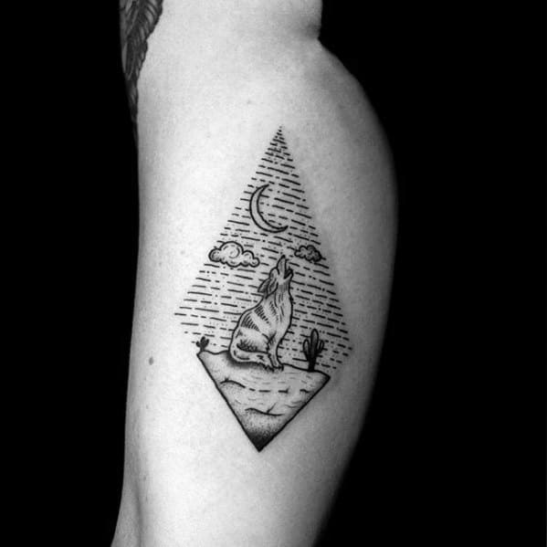 Guys Coyote Tattoo Designs