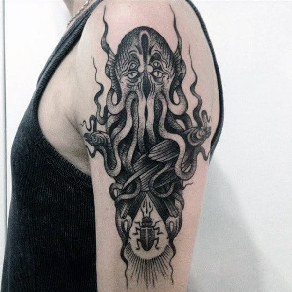 Guys Cthulhu Abstract Tattoo Designs On Arm