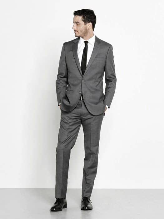 Guys Dapper Style Charcoal Grey Suit Black Shoes Ideas