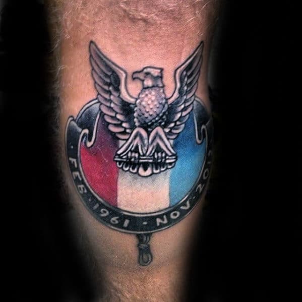 Guys Eagle Scout Leg Tattoos