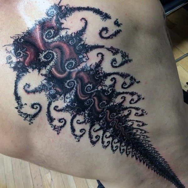 Guys Factal Spine Tattoos