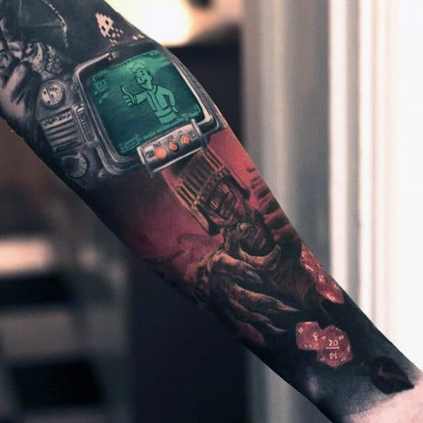 Guys Fallout Forearm Sleeve 3d Realistic Tattoos