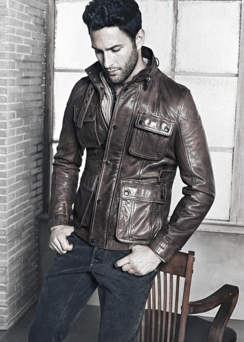 Guys Fashion How To Wear A Leather Jacket Brown Leather Jacket Outfits Style