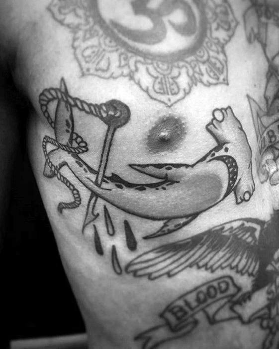 Guys Filler Shark Chest Tattoos Ideas