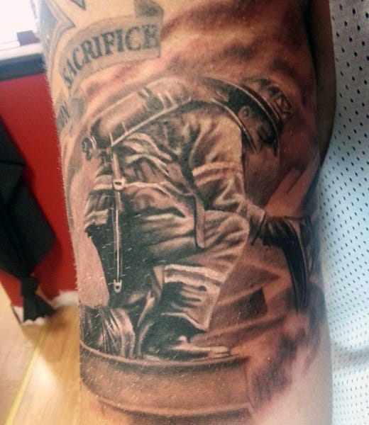 Guy's Firefighters Prayer Tattoo