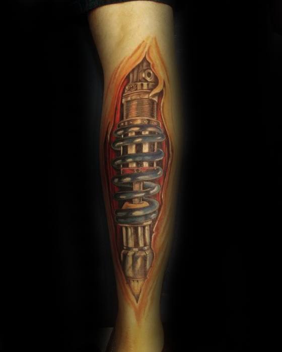 Guys Forearm Suspension Tattoo Design Ideas