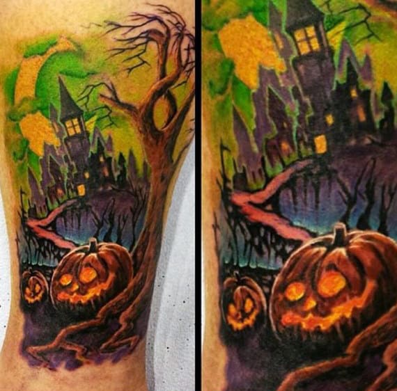 Guys Forearms Amazing Halloween Tattoos