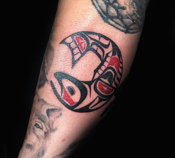 Guys Forearms Haida Fish Tattoo
