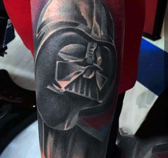 Guys Forearms Lovely Grey Darth Varder Tattoo