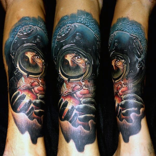 Guys Forearms Manly Diver Tattoo